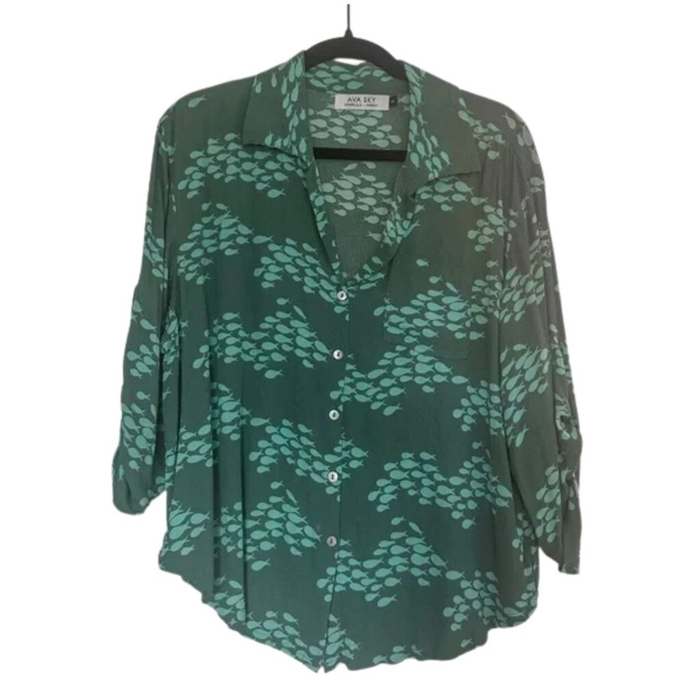 Ava Sky Button Down Shirt
